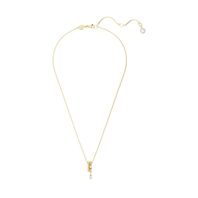 Collier Femme Swarovski Dextera en métal doré et cristaux blancs