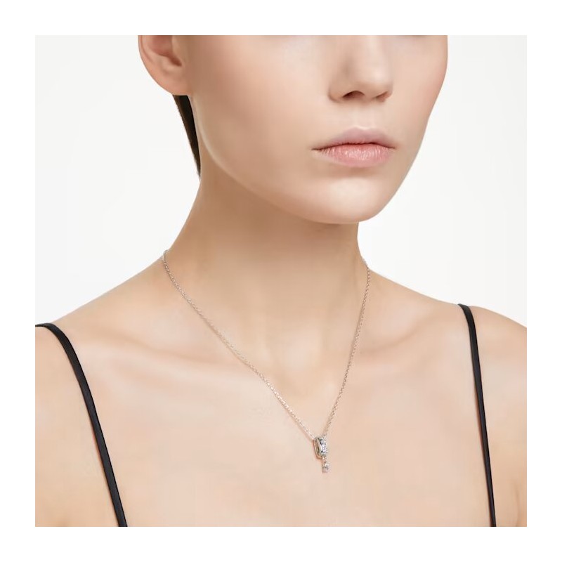 Collier Femme Swarovski Dextera en métal argenté et cristaux blancs