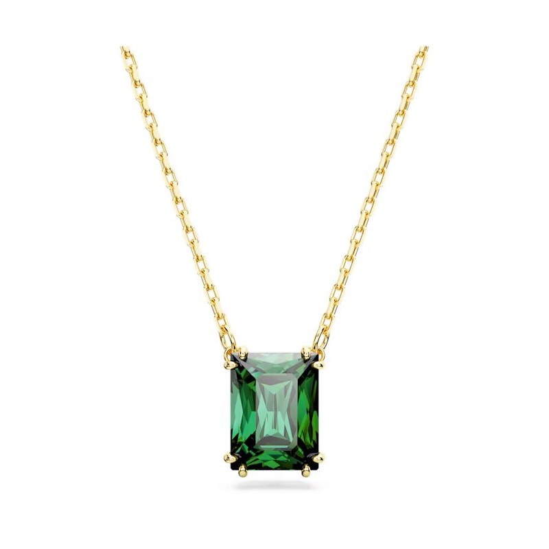 Collier Femme Swarovski Matrix en métal doré et cristal vert