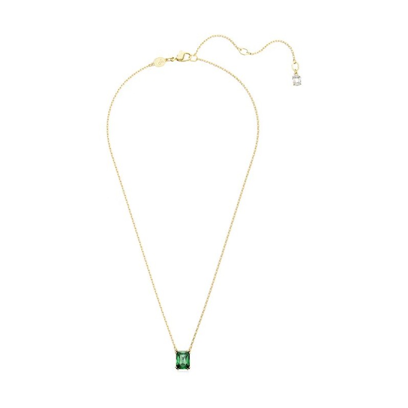 Collier Femme Swarovski Matrix en métal doré et cristal vert