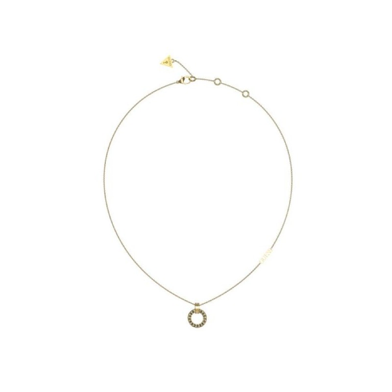 Collier Femme Guess Circle Lights en acier doré avec oxydes de zirconium