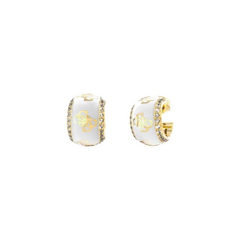 Boucles d'oreilles Femme Guess 4G LOOP acier doré avec oxydes de zirconium