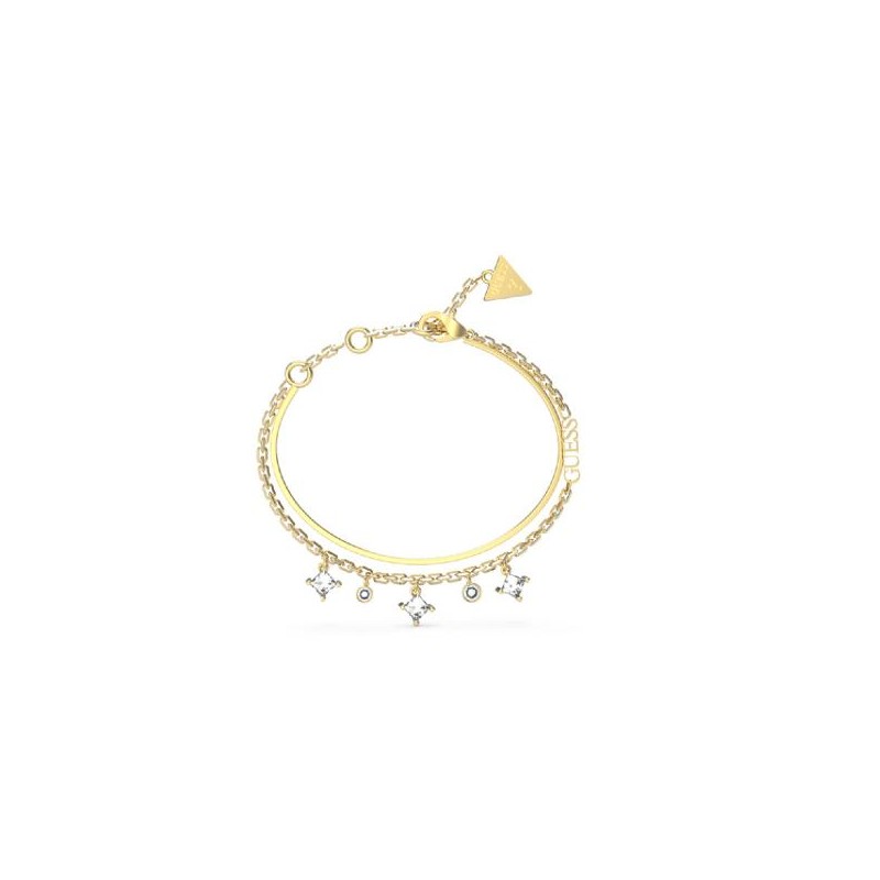 Bracelet double femme guess en acier doré avec oxydes de zirconium perfect liaison