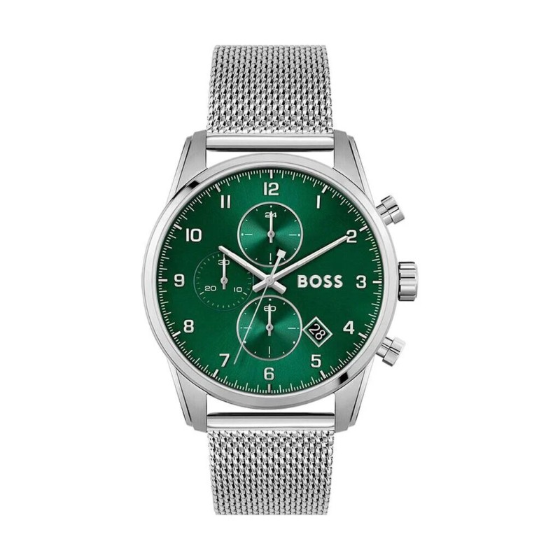 MONTRE HOMME HUGO BOSS BRACELET MILANAIS CADRAN VERT