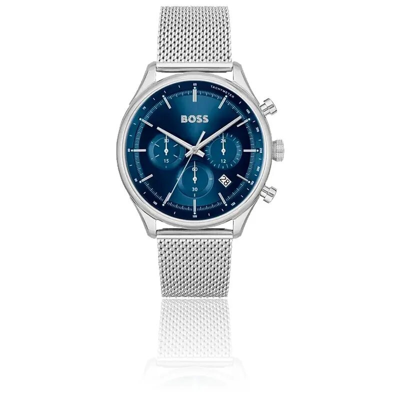 MONTRE HOMME HUGO BOSS GREGOR BRACELET MILANAIS CADRAN BLEU