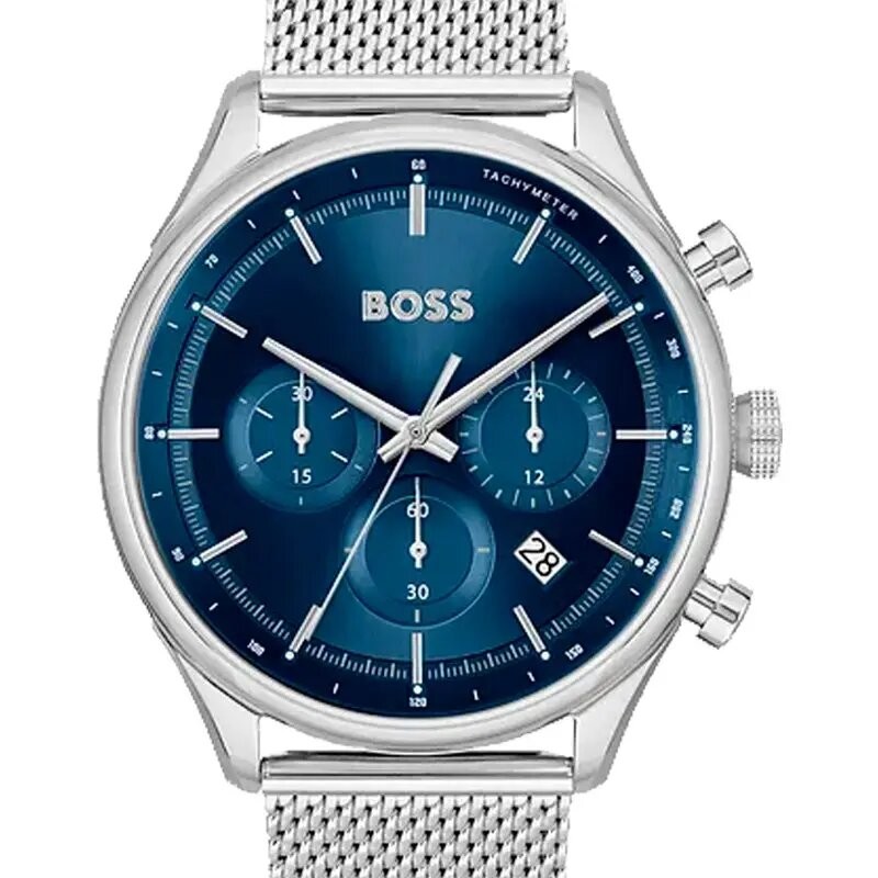 MONTRE HOMME HUGO BOSS GREGOR BRACELET MILANAIS CADRAN BLEU