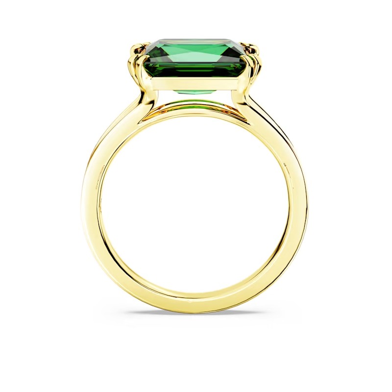 Bague Femme Swarovski Cocktail Matrix métal doré cristal vert