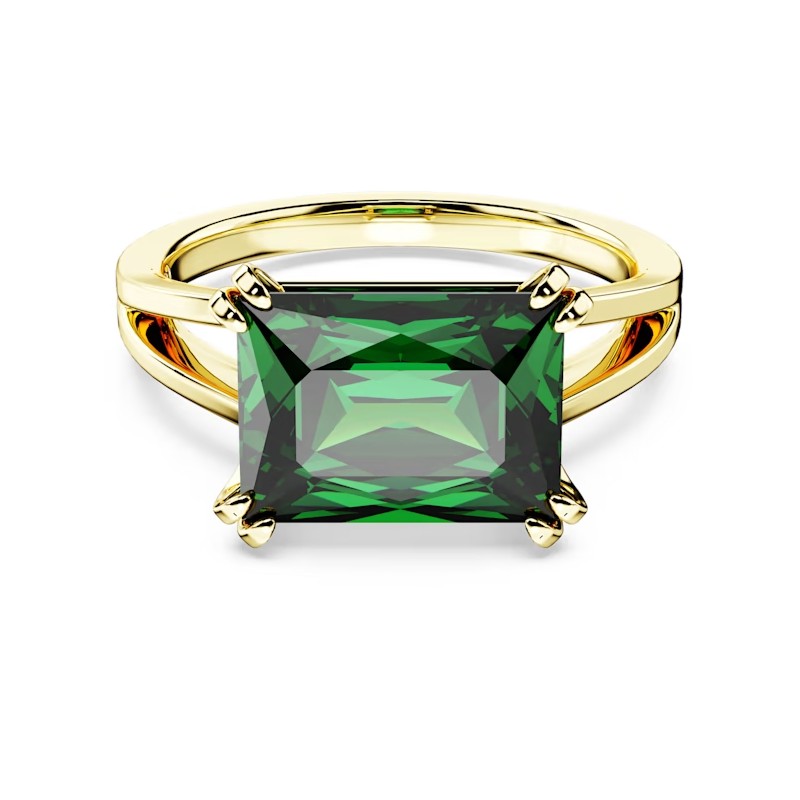 Bague Femme Swarovski Cocktail Matrix métal doré cristal vert