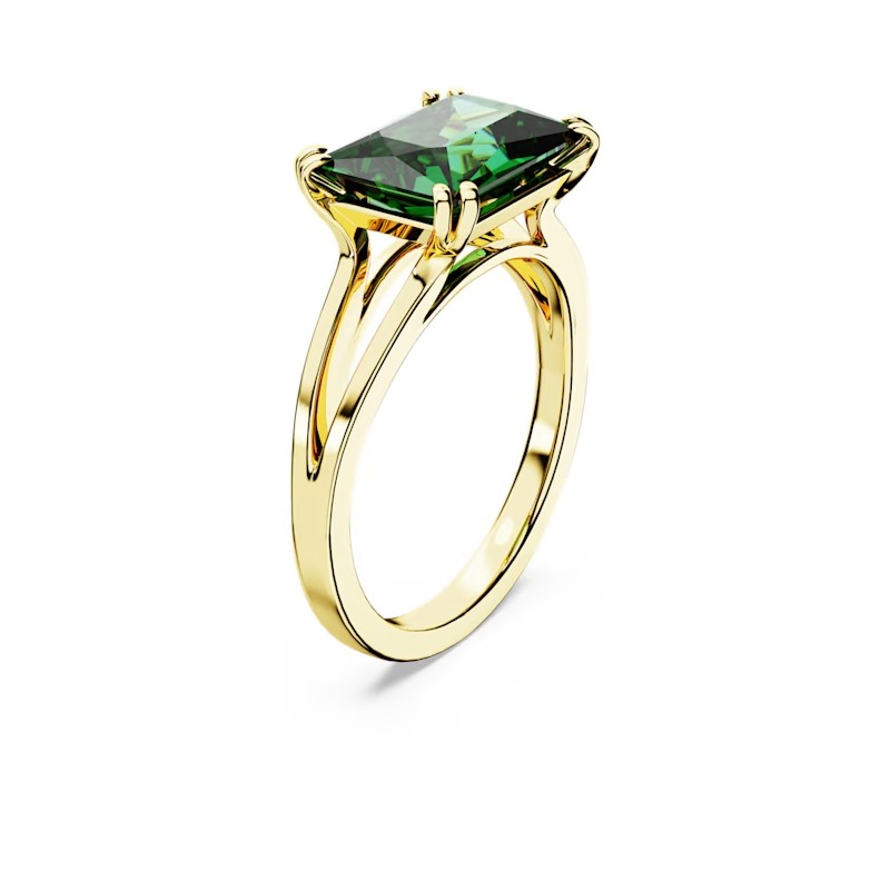 Bague Femme Swarovski Cocktail Matrix métal doré cristal vert