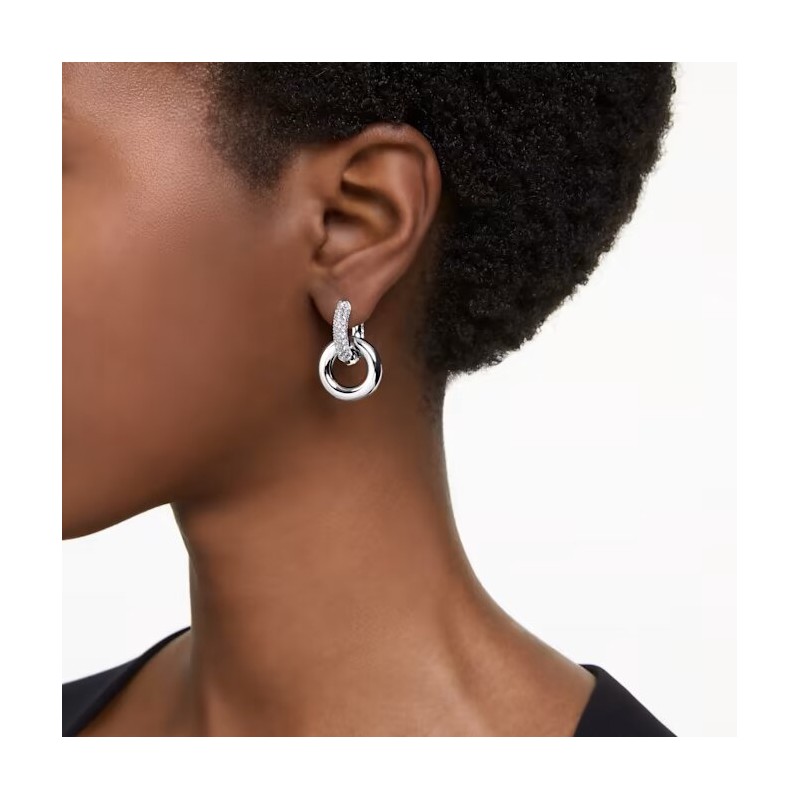 Boucles d'oreilles Femme Swarovski Dextera métal argenté avec des cristaux