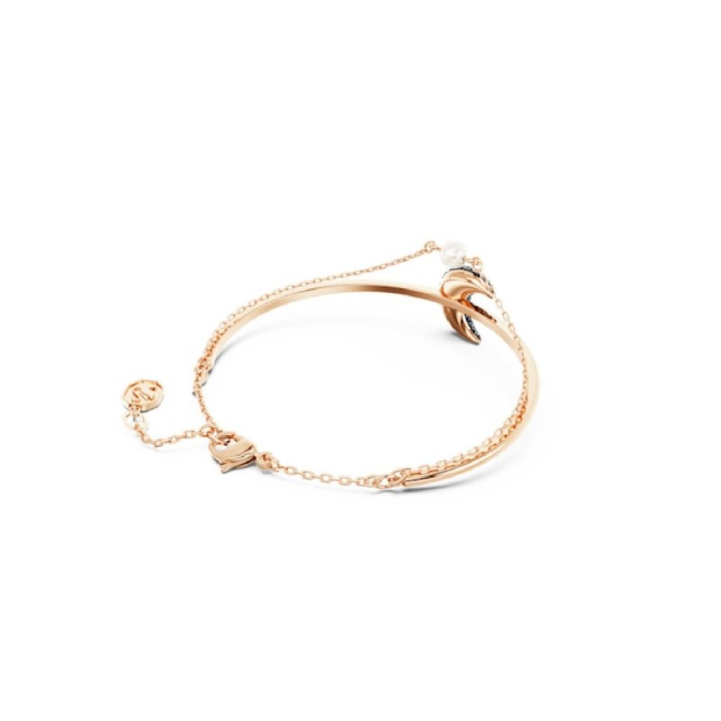 Bracelet Jonc Femme Swarovski Luna métal rose avec cristaux