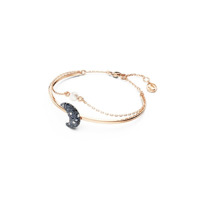 Bracelet Jonc Femme Swarovski Luna métal rose avec cristaux
