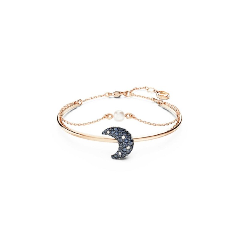 Bracelet Jonc Femme Swarovski Luna métal rose avec cristaux