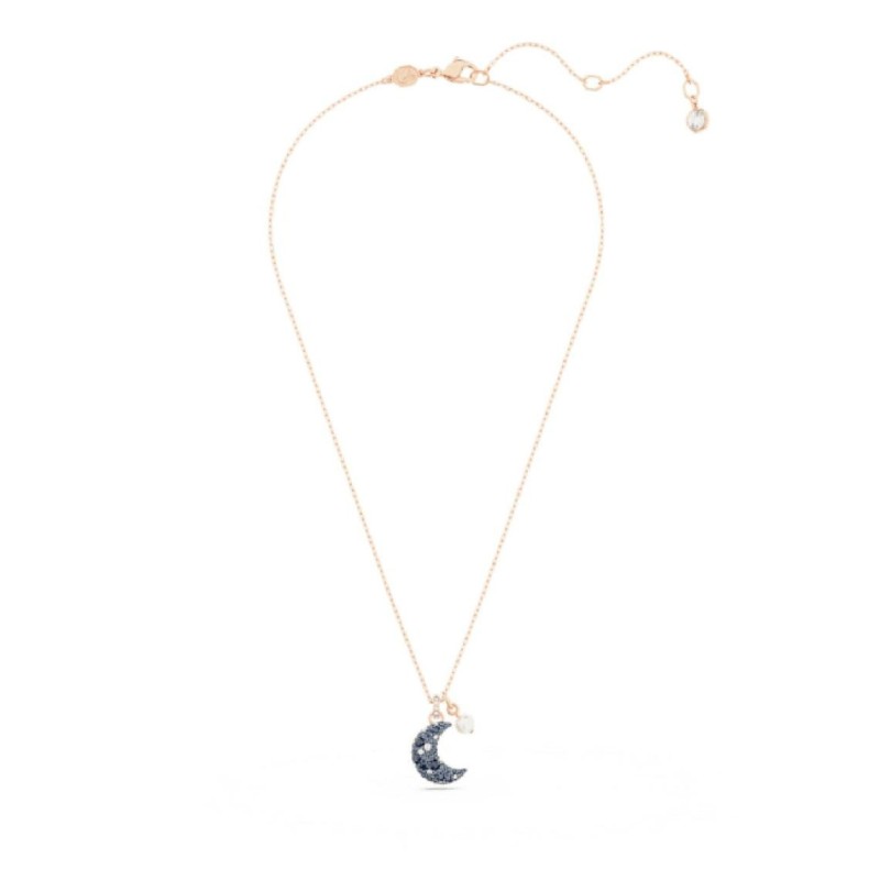 Collier Femme Swarovski Luna métal rose avec cristaux
