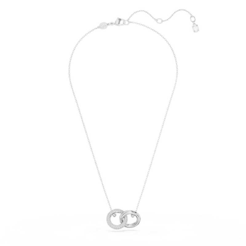 Collier Femme Swarovski Dextera boucles entrelacées métal argenté avec des cristaux