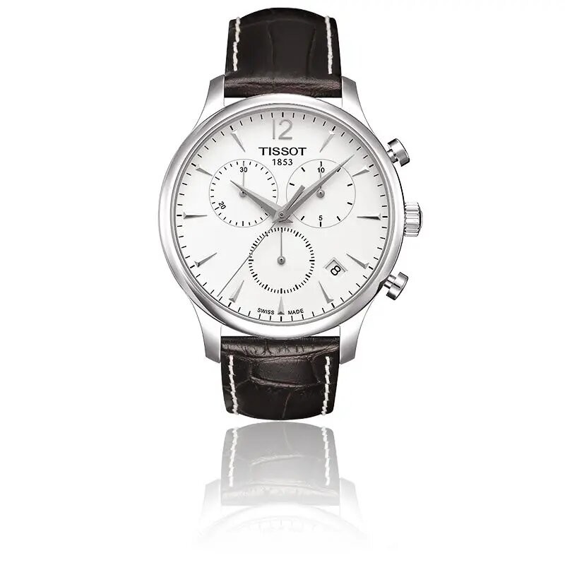 Montre  Tissot Tradition Chronographe Bracelet cuir marron