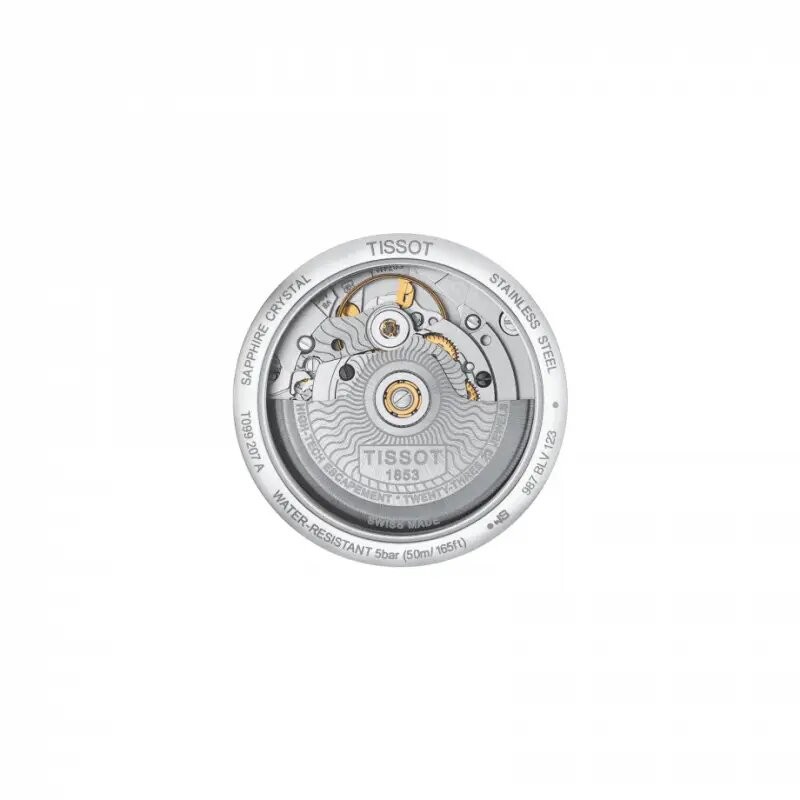 MONTRE FEMME TISSOT CHEMIN DES TOURELLES AUTOMATIQUE BRACELET CUIR BLANC