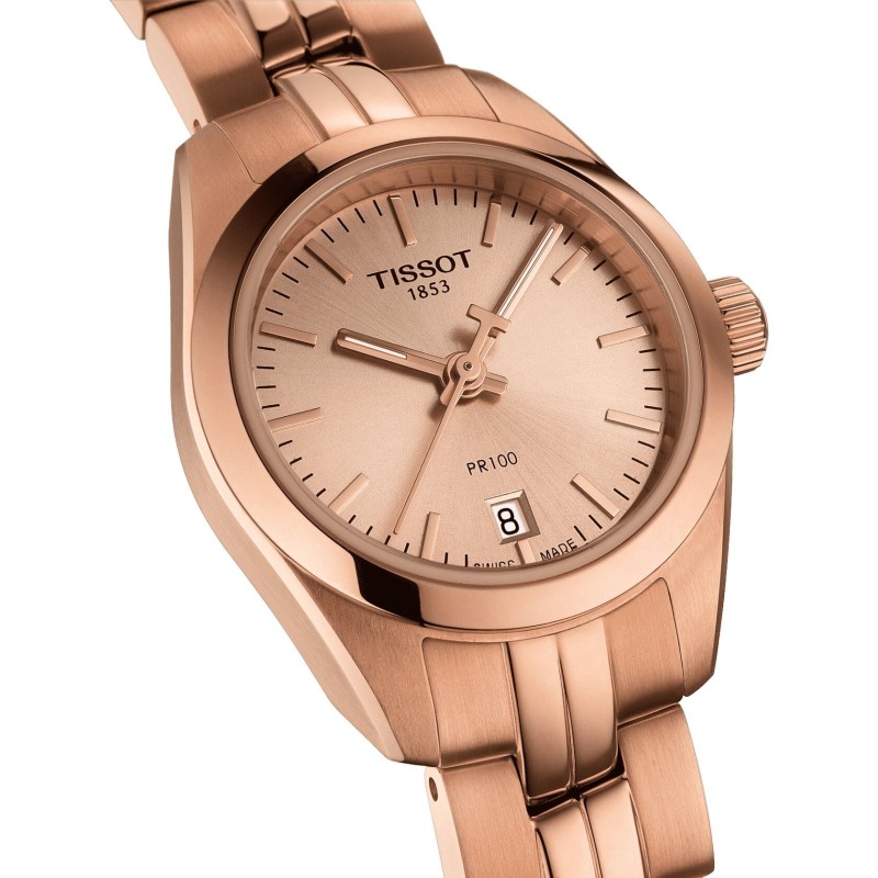 Montre Femme Tissot PR 100 Dame Petit  Acier doré rose