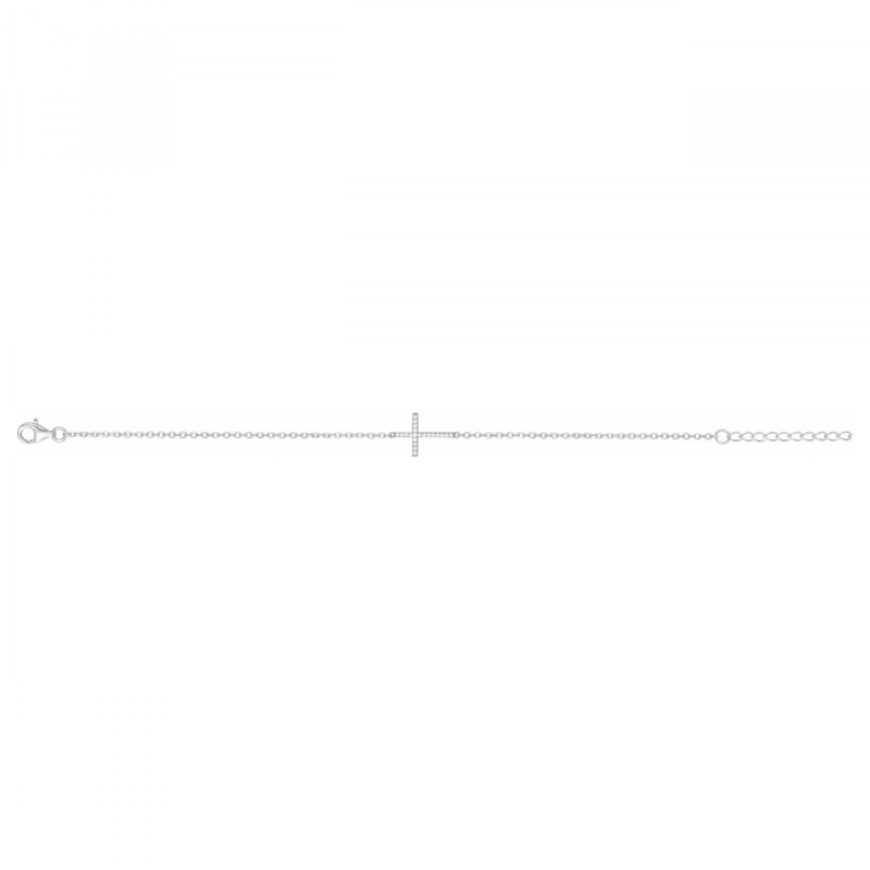 Bracelet Femme Carador en argent motif croix avec oxydes de zirconium