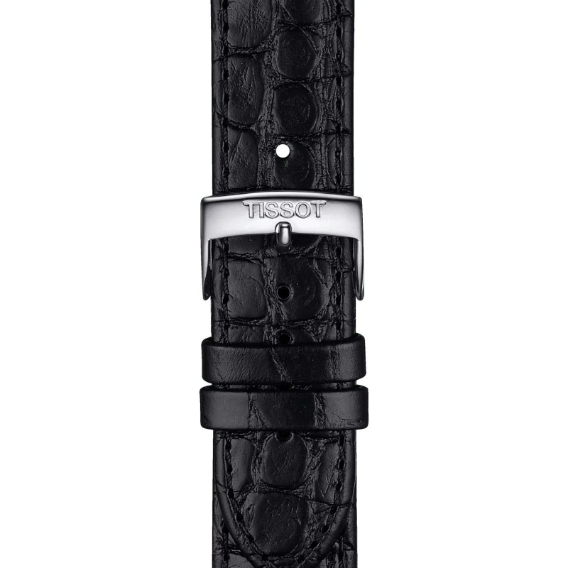 Montre Tissot Everytime  bracelet cuir noir cadran noir