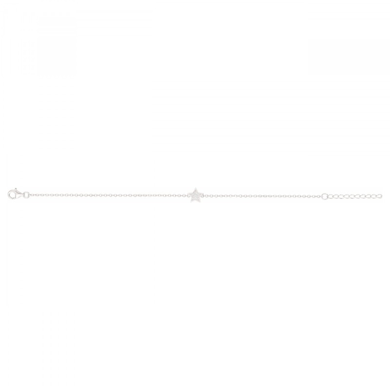 Bracelet Femme Carador en argent motif étoile avec oxydes de zirconium
