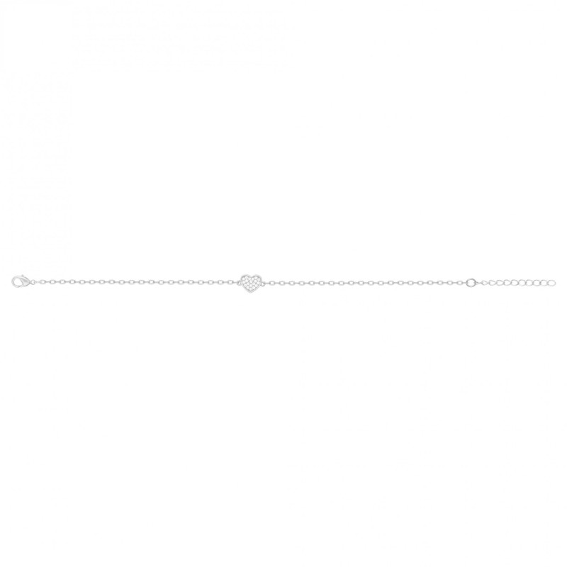 Bracelet Femme Carador en argent motif cœur avec oxydes de zirconium