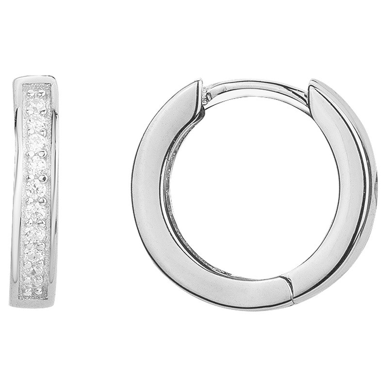 Boucles d'oreilles créoles femme carador en argent avec oxydes de zirconium