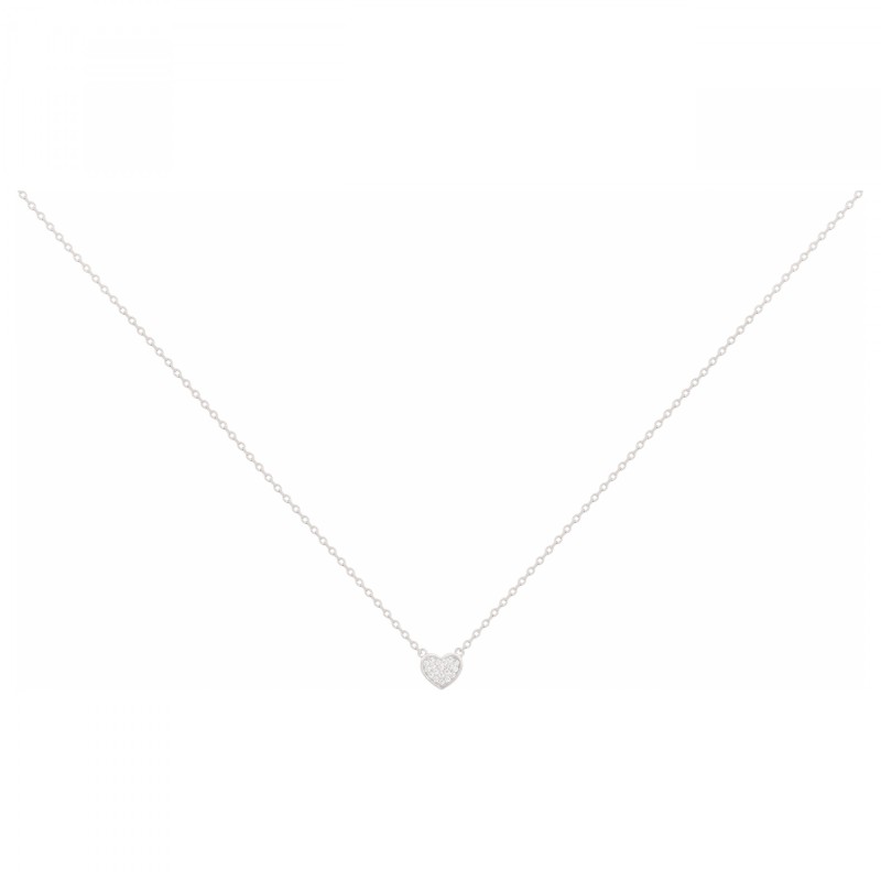 Collier Femme carador en argent motif cœur avec oxydes de zirconium