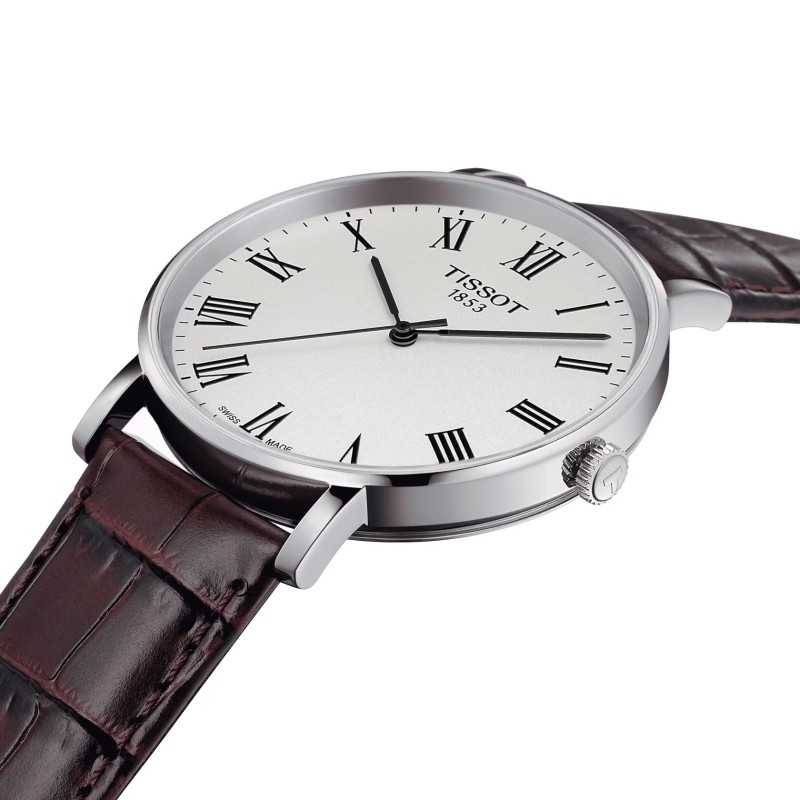 Montre Tissot Everytime 38MM bracelet cuir marron