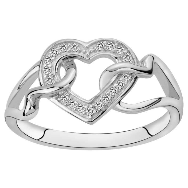 Bague femme carador en argent trois cœurs entrelacés avec oxydes de zirconium