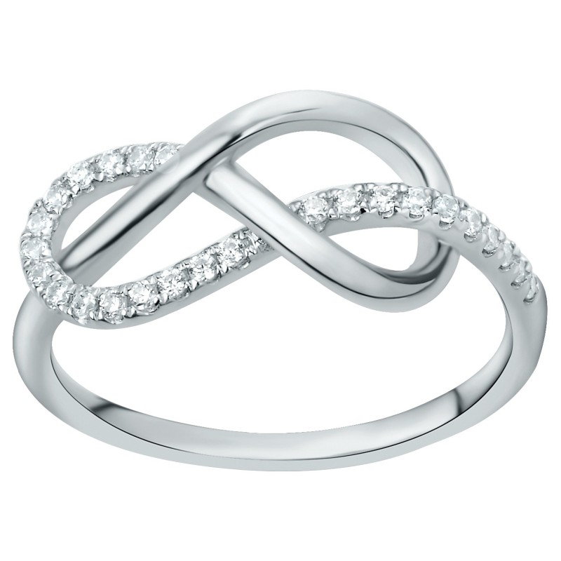 Bague femme carador en argent signe infini avec oxydes de zirconium