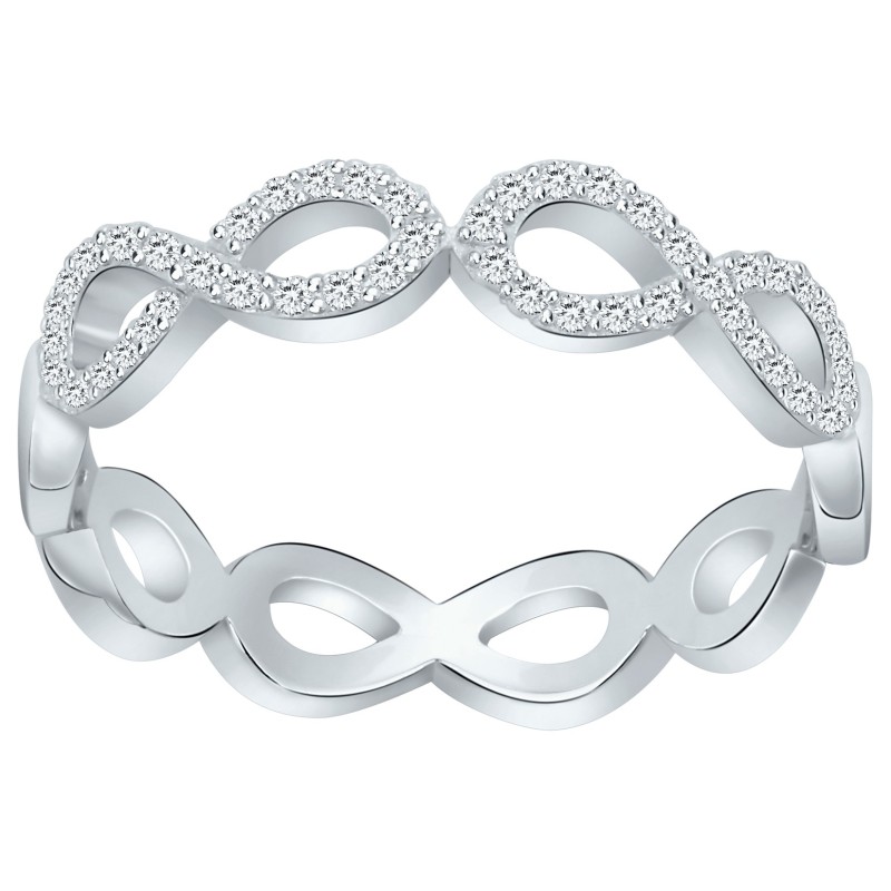 Bague femme carador en argent signe infini avec oxydes de zirconium