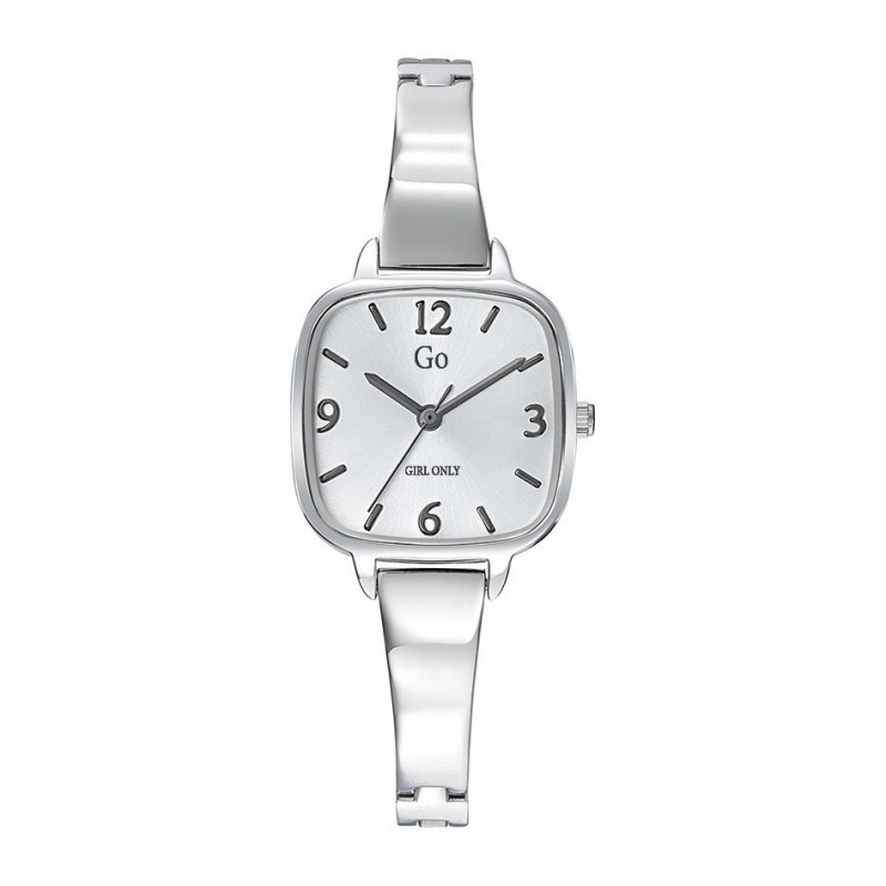 MONTRE GO GIRL ONLY BRACELET ACIER FANTAISIE CADRAN GRIS BOITIER CARRE