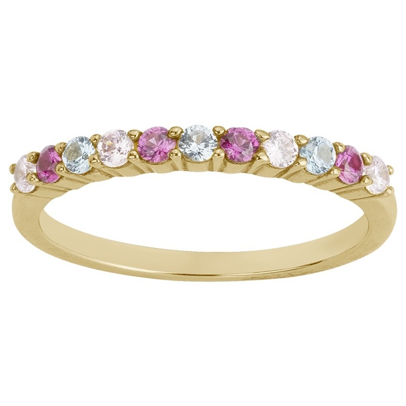 Bague femme carador en plaqué or avec oxydes de zirconiums multicolores