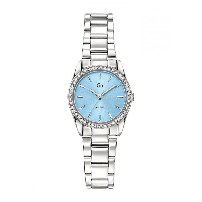 MONTRE GO GIRL ONLY BRACELET ACIER CADRAN BLEU CIEL ET BRILLANTS