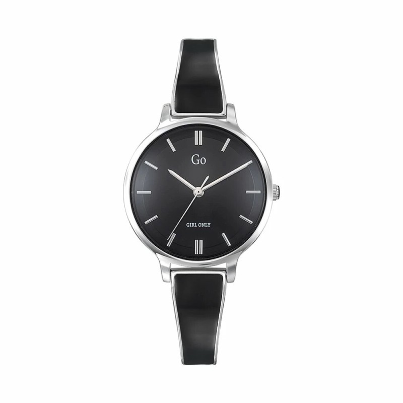 MONTRE GO GIRL ONLY BRACELET ACIER FANTAISIE NOIR CADRAN NOIR