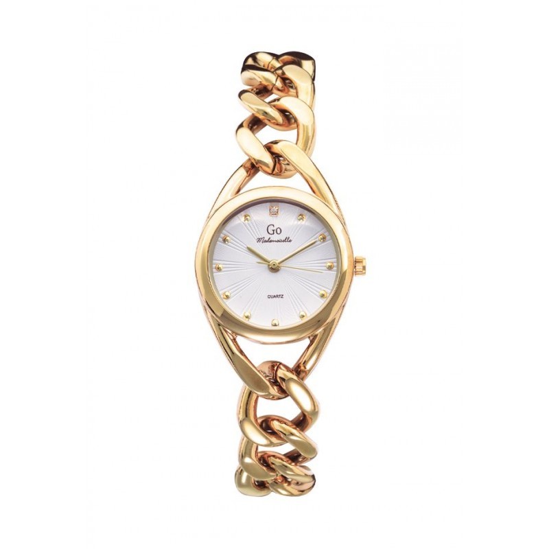 MONTRE GO GIRL ONLY BRACELET ACIER DORE  FANTAISIE CADRAN BLANC NACRE