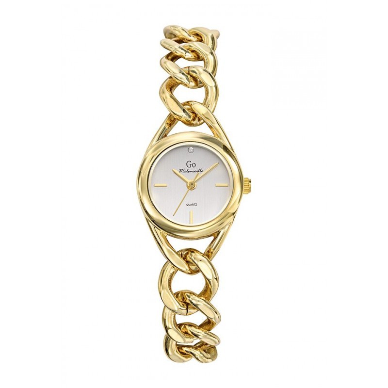 MONTRE GO GIRL ONLY BRACELET ACIER DORE  FANTAISIE CADRAN BLANC NACRE