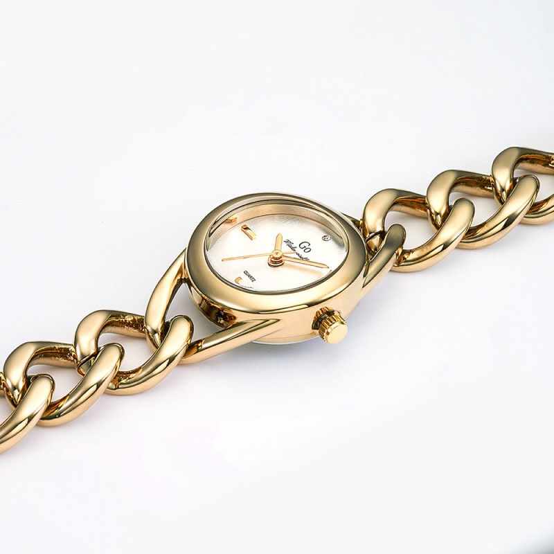 MONTRE GO GIRL ONLY BRACELET ACIER DORE  FANTAISIE CADRAN BLANC NACRE