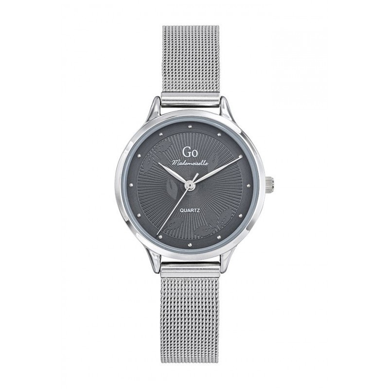 MONTRE GO GIRL ONLY BRACELET MILANAIS ARGENTE CADRAN NOIR TRAVAILLE