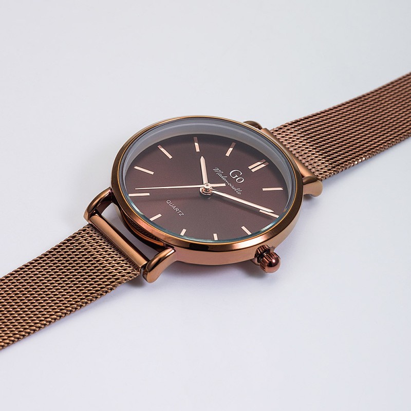 MONTRE GO GIRL ONLY BRACELET MILANAIS MARRON CADRAN MARRON