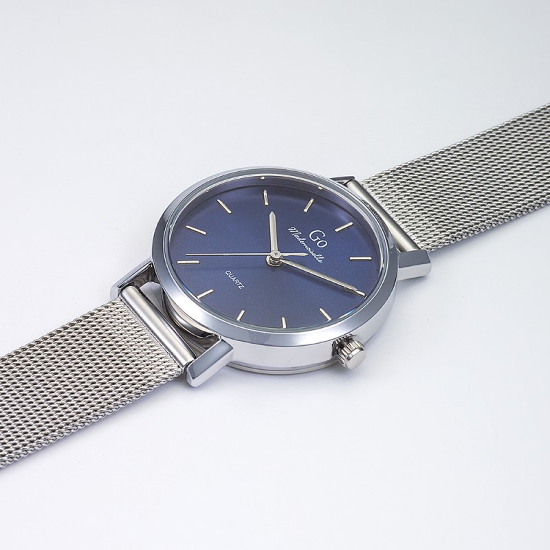 MONTRE GO GIRL ONLY BRACELET MILANAIS ARGENTE CADRAN BLEU