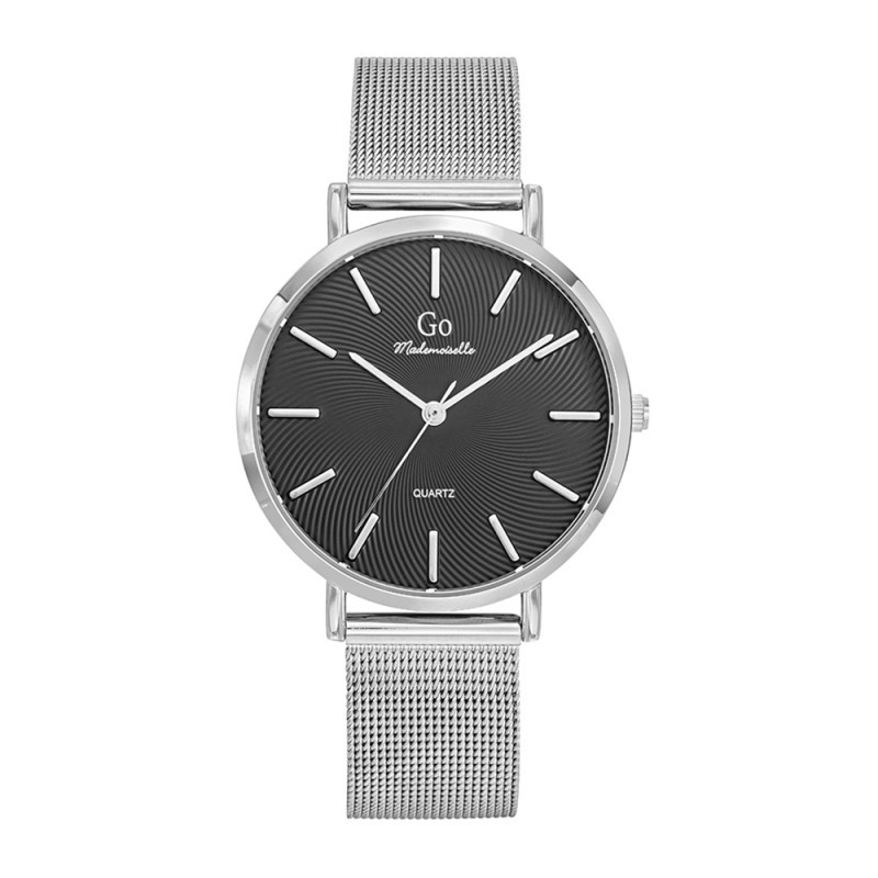 MONTRE GO GIRL ONLY BRACELET MILANAIS ARGENTE CADRAN NOIR