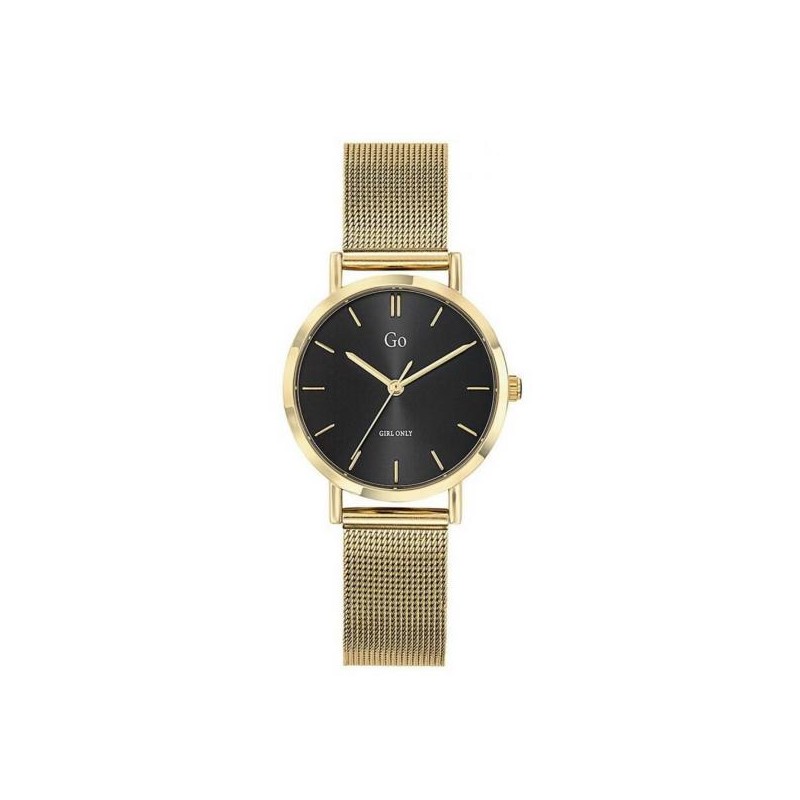 MONTRE GO GIRL ONLY BRACELET MILANAIS DORE CADRAN NOIR