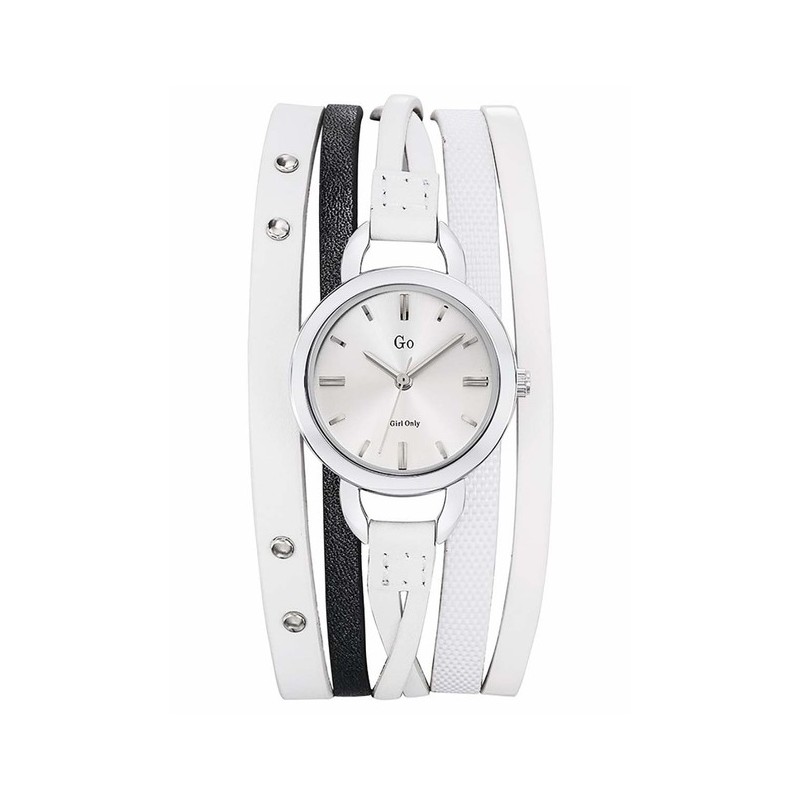 MONTRE GO GIRL ONLY MULTI BRACELET CUIR BLANC CADRAN BLANC