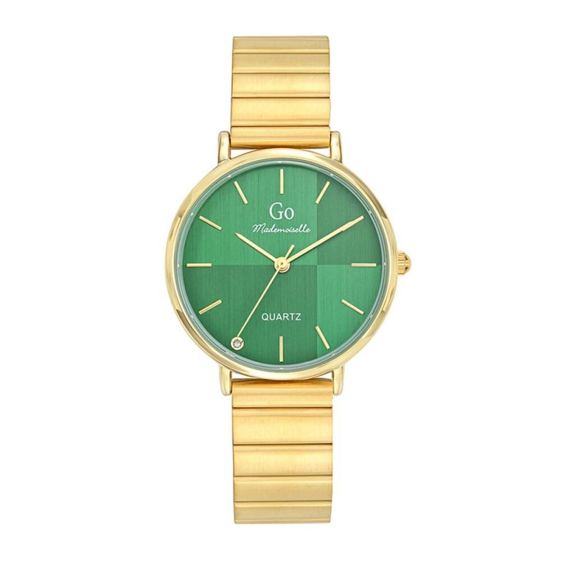 MONTRE GO GIRL ONLY BRACELET ACIER DORE CADRAN VERT