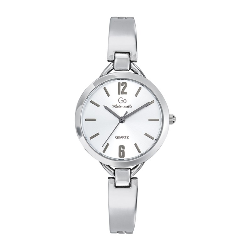 MONTRE GO GIRL ONLY BRACELET ACIER ARGENTE DEMI JONC CADRAN GRIS ARGENTE