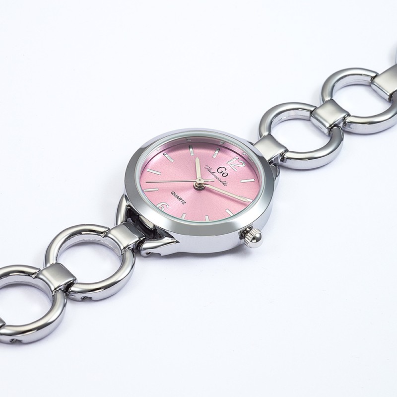 MONTRE GO GIRL ONLY BRACELET FANTAISIE ARGENTE CADRAN VIOLET