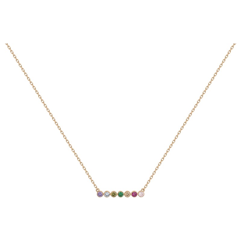 Collier fantaisie femme carador en plaqué or avec oxydes de zirconium multicolores