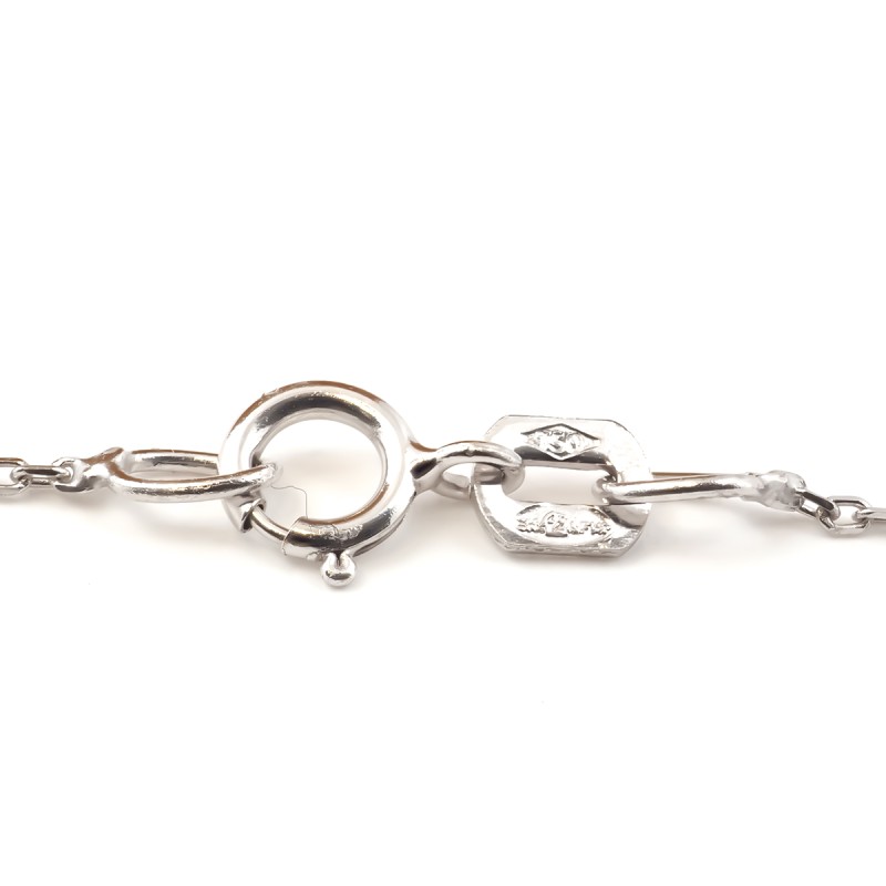 COLLIER FEMME CARADOR EN OR BLANC 750/000 ET TOPAZE FORME DE COEUR